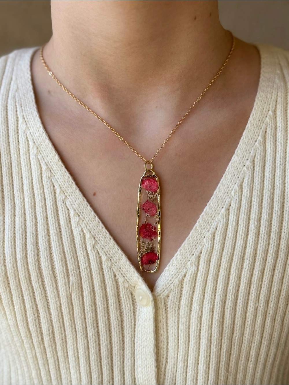 Autumn’s Accessories Cherry Blossom Gold Necklace